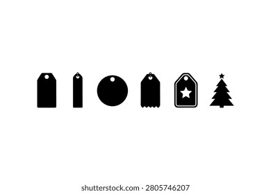 Gift Tag Silhouette Vector Collection Set