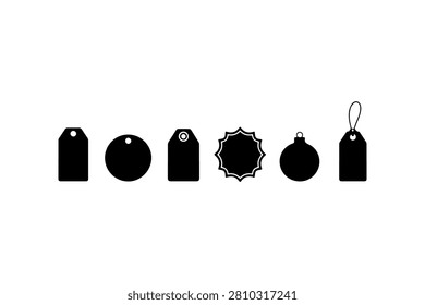 Gift Tag Silhouette Vector Collection Set