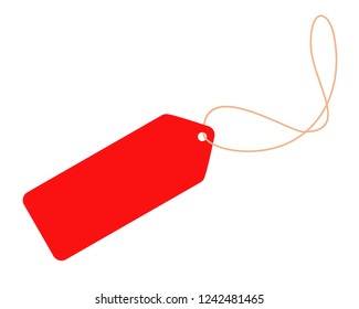 Gift tag vector illustration. Blank tag from recycling paper isolated on white background. 