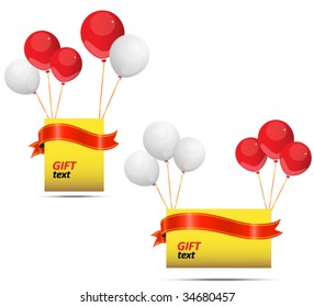 etiquetas de regalo con globos
