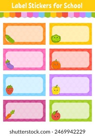 Gift tags. For holidays with space for your text. Bright stickers. Rectangular label. Vector illustration.