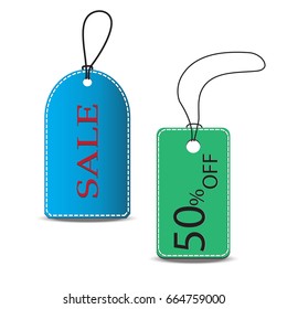 Gift tags. Paper labels. Flat design.
