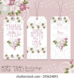 Gift tags set for design. Vector art.