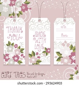 Gift tags set for design. Vector art.