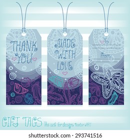Gift tags set for design. Vector art.