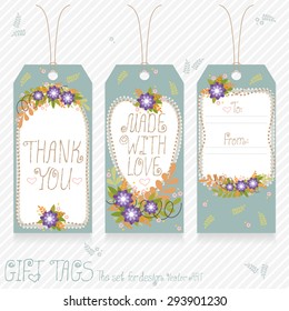 Gift tags set for design. Vector art.