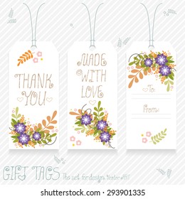 Gift tags set for design. Vector art.