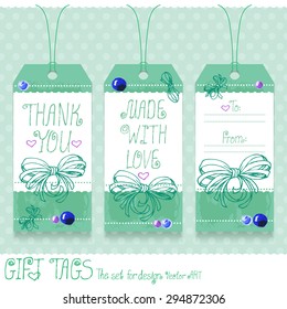 Gift tags set for design. Vector art.