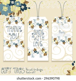 Gift tags set for design. Vector art.