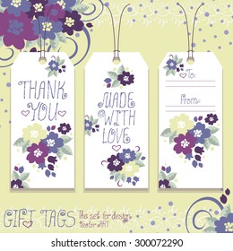 Gift tags set for design. Vector art.