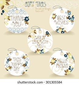 Gift tags set for design. Vector art.