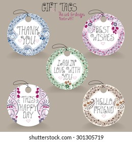 Gift tags set for design. Vector art.