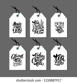 Gift tags set with handwritten calligraphy and decorative elements.