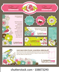 gift tags/greeting cards design with floral theme