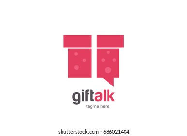 Gift Talk Logo Template Design Vector, Emblem, Design Concept, Creative Symbol, Icon