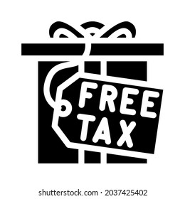 gift tax glyph icon vector. gift tax sign. isolated contour symbol black illustration