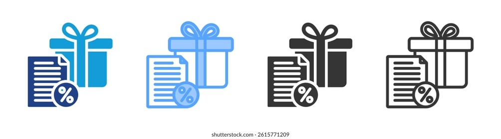 Gift Tax icon set multiple style collection