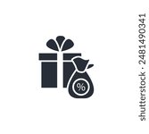 Gift tax icon. vector.Editable stroke.linear style sign for use web design,logo.Symbol illustration.