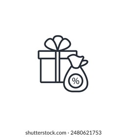 Gift tax icon. vector.Editable stroke.linear style sign for use web design,logo.Symbol illustration.