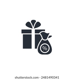 Gift tax icon. vector.Editable stroke.linear style sign for use web design,logo.Symbol illustration.