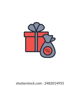 Icono de impuesto de regalo. Vector.Trazo editable.signo de estilo lineal para uso Diseño web,logo.Ilustración de símbolo.