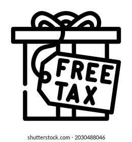 gift tax line icon vector. gift tax sign. isolated contour symbol black illustration