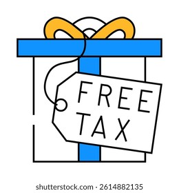 gift tax line icon vector. gift tax sign. isolated symbol illustration