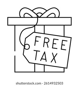 gift tax line icon vector. gift tax sign. isolated contour symbol black illustration