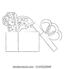 gift with teen number with stars pattern