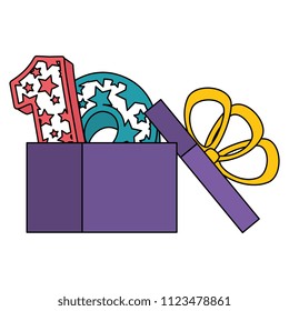 gift with teen number with stars pattern