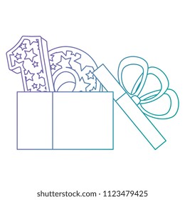 gift with teen number with stars pattern