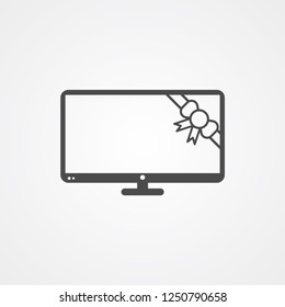 Gift television vector icon sign symbol