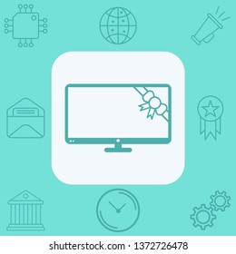 Gift television vector icon sign symbol