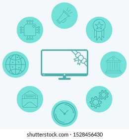 Gift television vector icon sign symbol