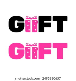 Gift text vector. Gift box vector illustration design template,for flyer,banner,design element template