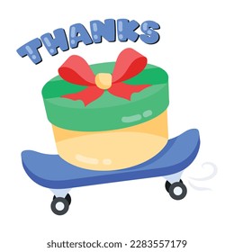 Regalo gracias al diseño de pegatinas planas 