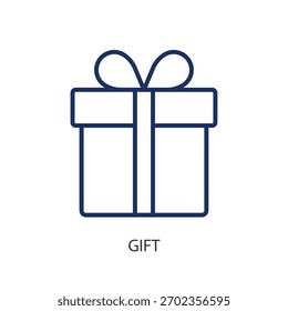 Iconos de línea delgada de regalo. Ilustración vectorial original.