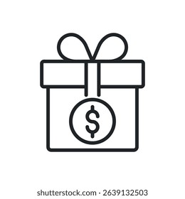 Gift thin line icons. Perfect pixel on transparent background