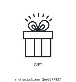 Iconos de vector de línea delgada de regalo.