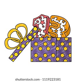 gift with thirteen number with stars pattern