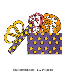 gift with thirteen number with stars pattern