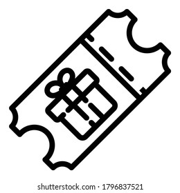 Gift Ticket-Flachicon einzeln auf weißem Hintergrund