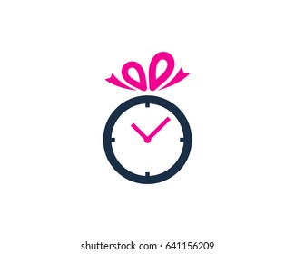 Gift Time Icon Logo Design Element