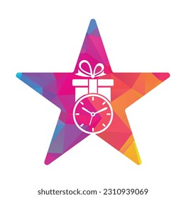 Gift Time Star Form Konzept Icon Logo Design Element.