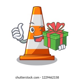 With gift the traffic cone with character shape
