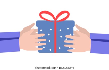 Gift transfer, on a white background, front view, a vector graphics