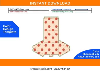 Gift Triangle box dieline template and 3D box design