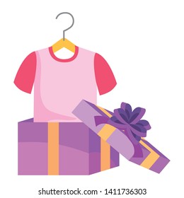 Gift and tshirt design vector illustration