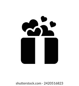 Regalo, Ilustración Con El Logo De San Valentín. Conjunto de iconos de San Valentín. Adecuado Para Diseño Web, Logotipo, Aplicación.