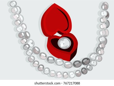 gift for Valentines Day, pearl vector illustration